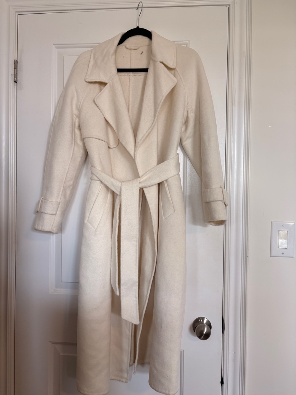 H&M Cream Long Belted Trench Coat